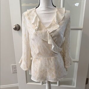 Worthington Ruffled Wrap Blouse, Size Medium